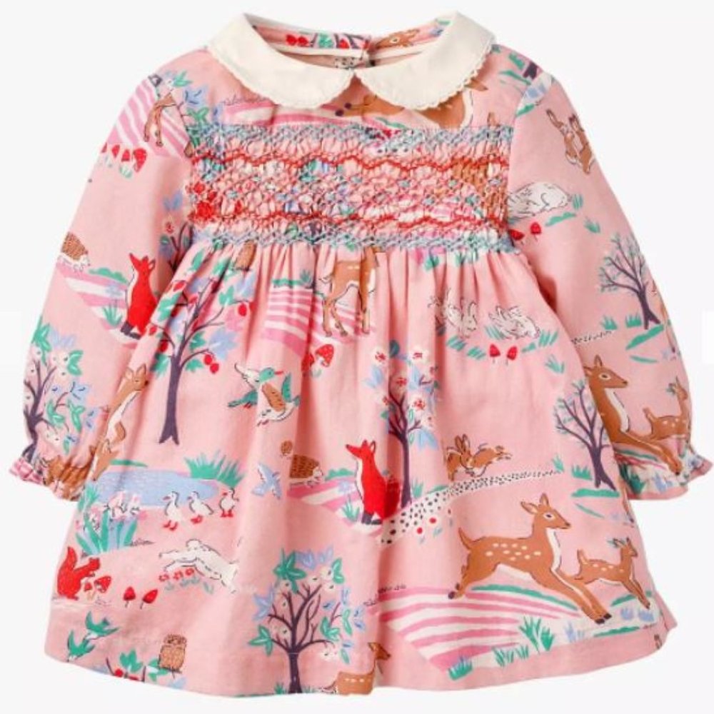 Mini Boden Woodland Smocked Dress